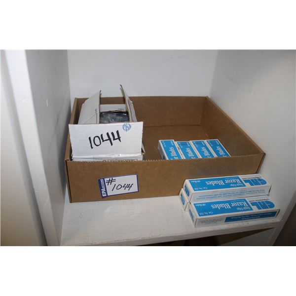 7- boxes of razor blades & box of shims