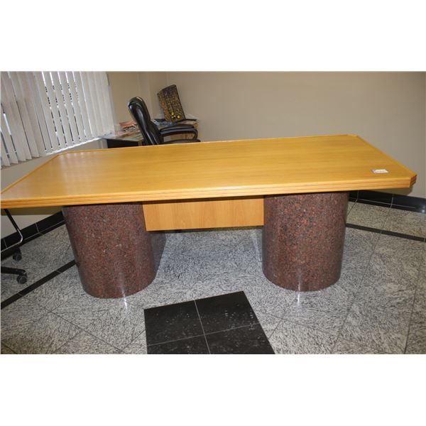 37" x 84" Desk c/w granite base (Can not be removed until Feb 11th)