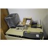 Image 1 : Adding machine, tags, paper cutter, garbage can, file holder and misc.