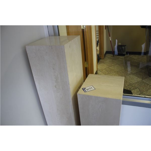 Approx. 10 1/2" x 10 1/2" x 36" & 1- 10 1/2" x 10 1/2" x 48" Granite stands