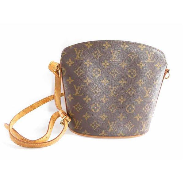 Louis Vuitton Brown Monogram Canvas Leather Drouot Shoulder Crossbody Bag