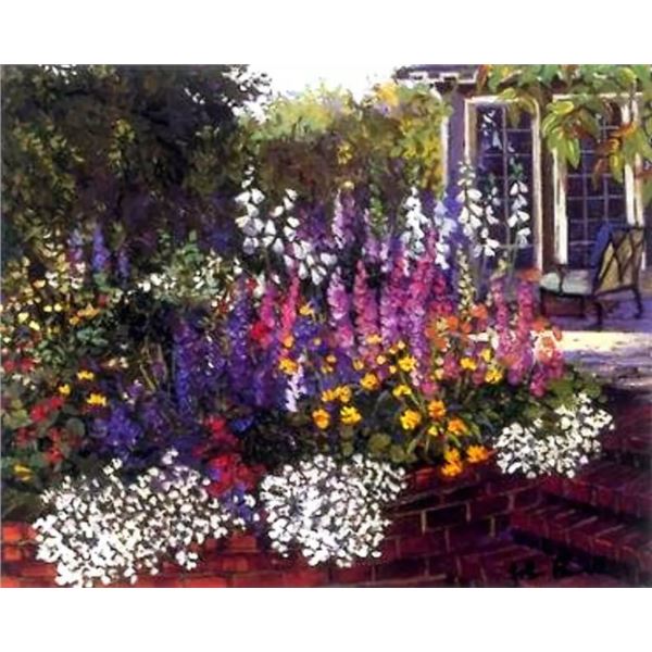 Red Brick Garden by John Powell on paper