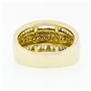 Image 7 : 14k Yellow Gold 1.34 ctw 3 Row Channel Baguette Pave Round Diamond Wide Band Rin