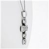 Image 5 : New 14k White Gold 0.85 ctw Ideal Cut Diamond Multi Circle Cluster Cross Pendant