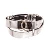 Image 4 : Chanel Metallic Silver Leather CC Belt