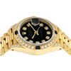 Image 4 : Rolex Ladies 18K Yellow Gold Black Diamond And Sapphire President