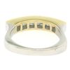 Image 5 : Unique Platinum & 18k Yellow Gold 0.60 ctw Channel Set Princess Diamond Band Rin