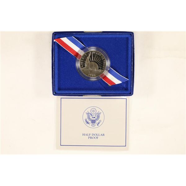 1986-S PF STATUE OF LIBERTY HALF DOLLAR IN BOX