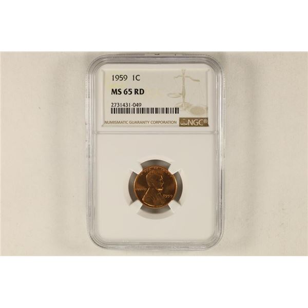 1959 LINCOLN CENT NGC MS65RD