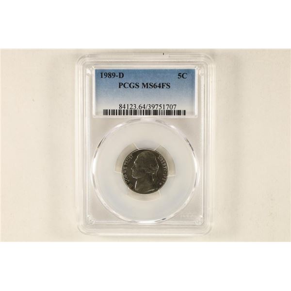 1989-D JEFFERSON NICKEL PCGS MS64FS