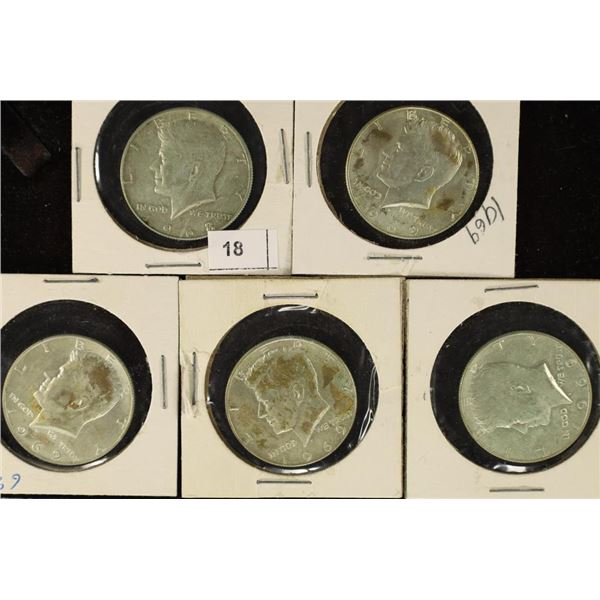 5-40% SILVER JOHN F. KENNEDY HALVES: 1968'S & 69'S