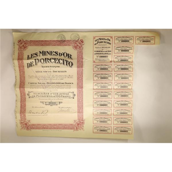 VINTAGE STOCK CERTIFICATE WITH 20 COUPONS