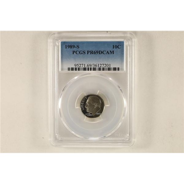 1989-S ROOSEVELT DIME PCGS PR69 DCAM