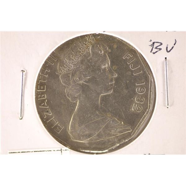 1982 FIJI 50 CENT BRILLIANT UNC COIN