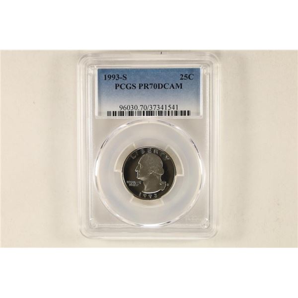 1993-S WASHINGTON QUARTER PCGS PR70 DCAM