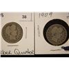 Image 1 : 1908 & 1909 SILVER BARBER QUARTERS