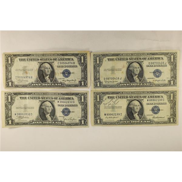 1935-A, 35-C, 35-F & 1935-H US $1 SILVER CERTS.
