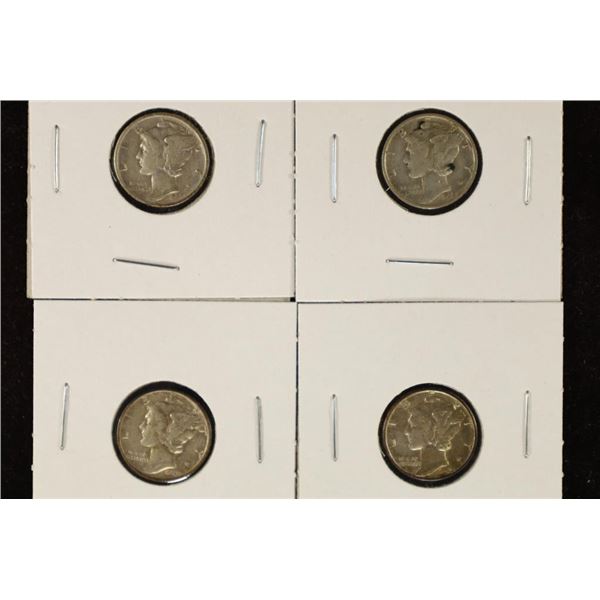 1939-D, 39-S, 40-S & 1940 SILVER MERCURY DIMES