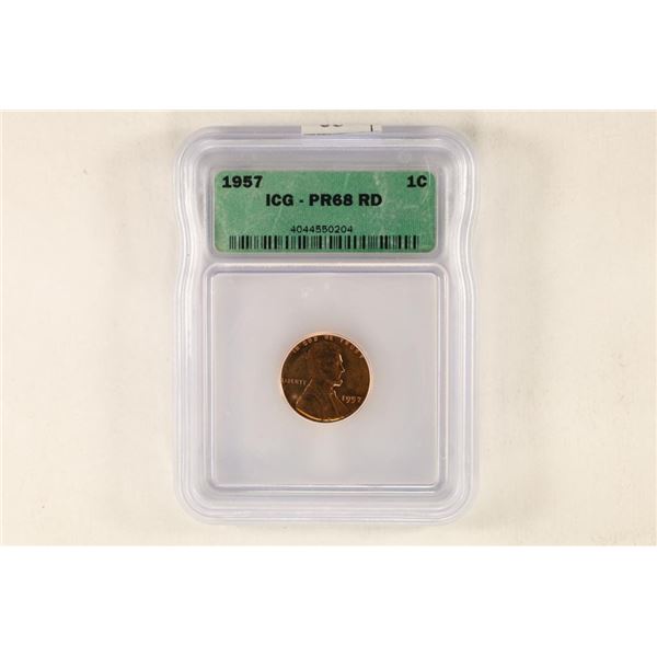 1957 LINCOLN CENT ICG PR68RD