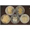 Image 1 : 5 ASSORTED PARTIALLY GOLD PLATED DOUBLE EAGLES