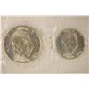 Image 1 : 2 COIN US BICENTENNIAL SILVER SET WITH IKE DOLLAR