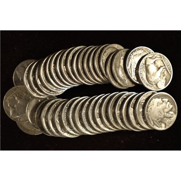 ROLL OF 40-1920'S & 30'S BUFFALO NICKELS MOSTLY