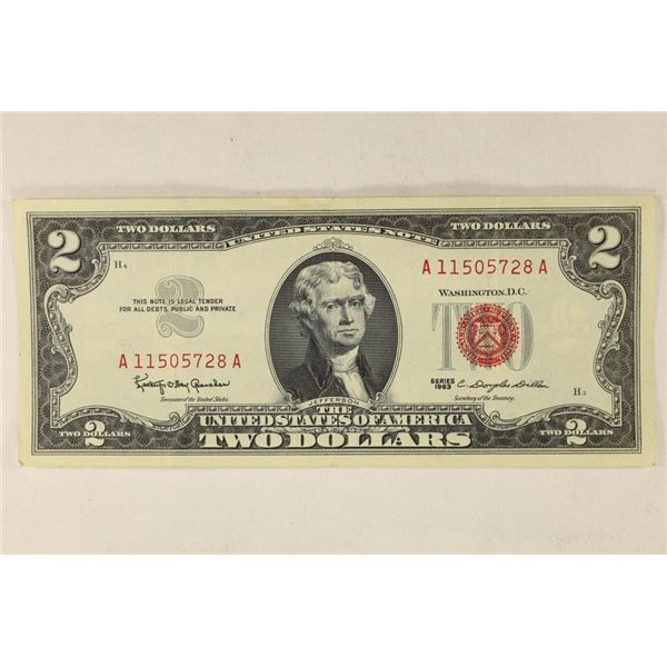 1963 US $2 FRN RED SEAL