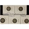 Image 1 : 1903, 03-O,04,06-D & 06-S BARBER DIMES