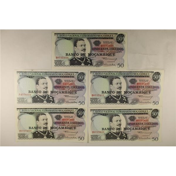 5-1970 ULTRAMARINO-MOCAMBIQUE 50 ESCUDOS CU BILLS