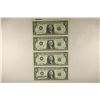 Image 1 : UNCUT SHEET OF 4-US1995 $1 FRN'S CRISP UNC SIGNED