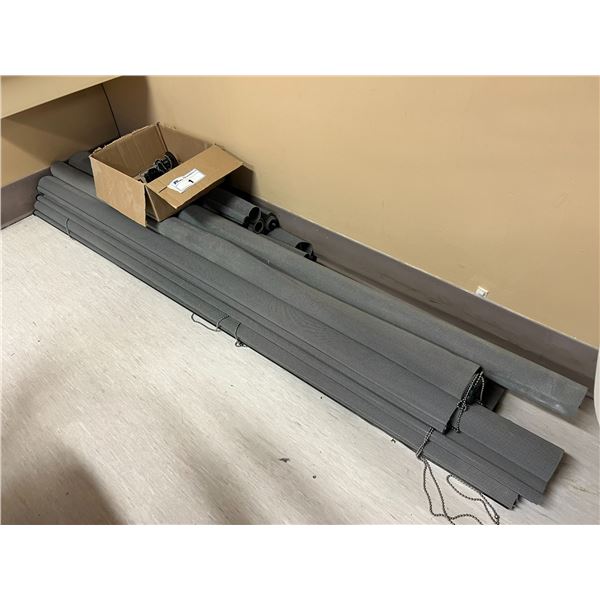 APPROX. 10 HUNTER-DOUGLAS USED BLINDS - ASSORTED SIZES (23" TO 77")