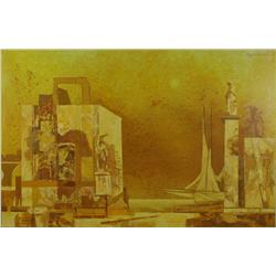 John Teyral (1912-1999, Ohio) Untitled, Mixed Media with Acrylic