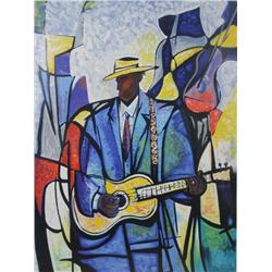 William Tolliver (20th Century) Luther, Jazz Guitar, Serigraph