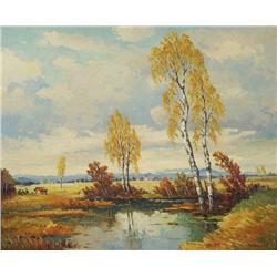 Humbert (Austrian) Landscape, Oil on canvas