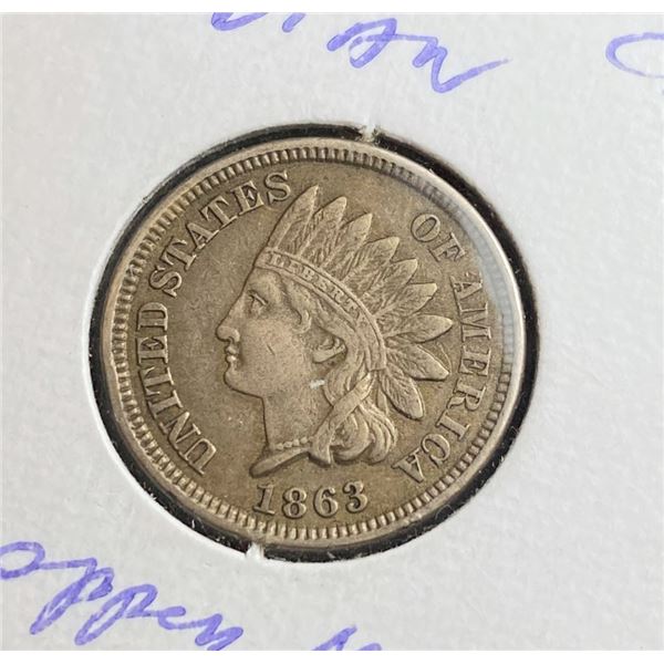 1863 Indian Head Cent XF