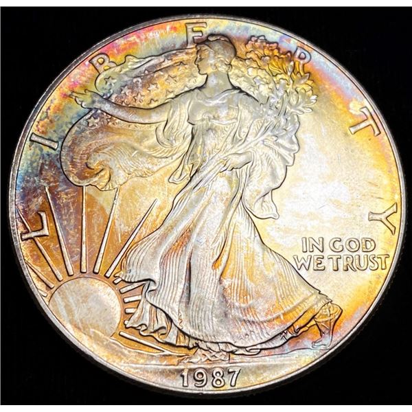 Attractive Toned 1987 American Silver Eagle