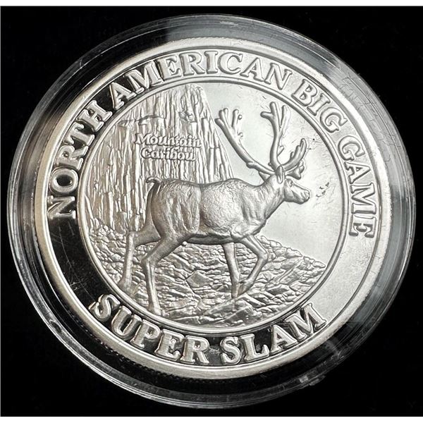 North American Big Game Super Slam "Mountain Caribou" Proof 1 ozt .999 Fine Silver