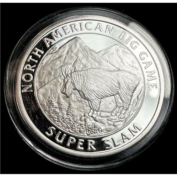 North American Big Game Super Slam "Mountain Goat" Proof 1 ozt .999 Fine Silver
