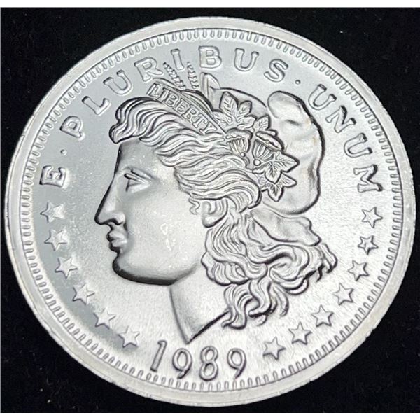 1989 Morgan Dollar Design 1 ozt .999 Silver Round