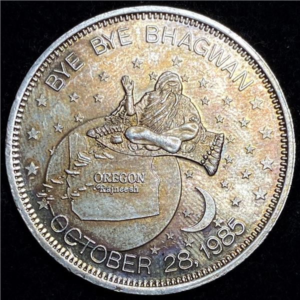 1985 Bye Bye Bhagwan 1 ozt .999 Silver