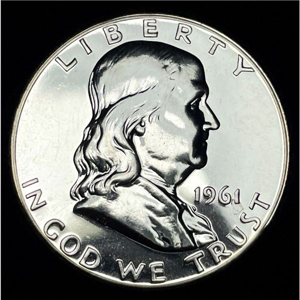 1961 High Grade Proof Silver Franklin Half Dollar