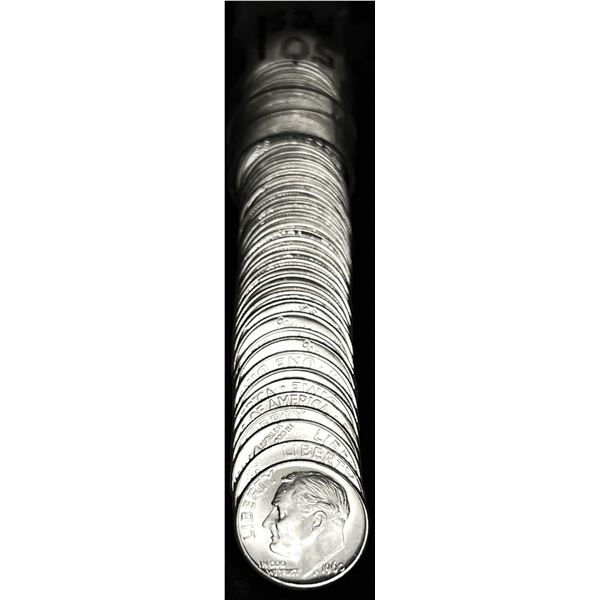 1960-D Mint Condition Roll (50) 90% Silver Roosevelt Dimes