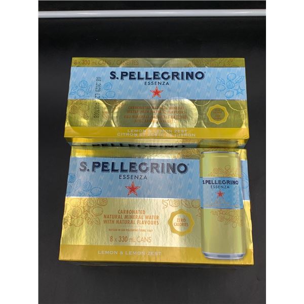 S. Pellegrino Carbonated Natural Mineral Water (2 x 8 x 330ml) Lemon & Lemon Zest