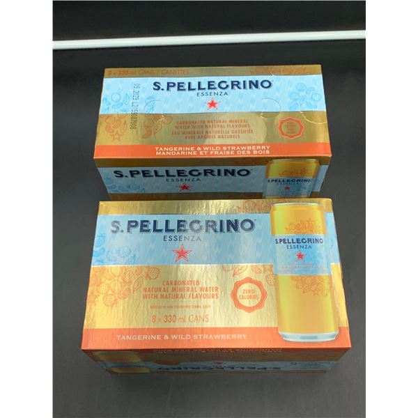 S. Pellegrino Carbonated Natural Mineral Water (2 x 8 x 330ml) Tangerine & Wild Strawberry