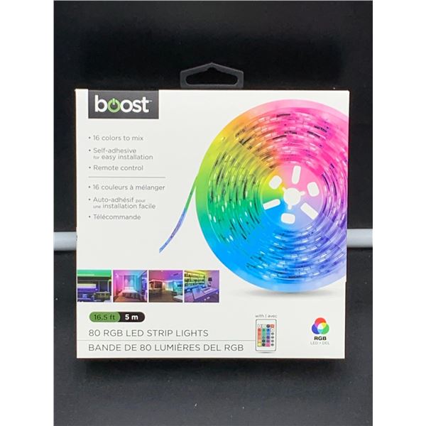 Boost 16 colors Self Adhesive 16.5ft, 80 RGB LED Strip Lights
