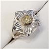 Image 4 : Silver Gemstone Flower Design Ring (~Size 6.5)(Ring is resizable for $40) (~weight 3.4g), Suggested 