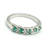 Image 1 : Silver Emerald(0.9ct) Rhodium Plated Ring (~weight 2.8g)