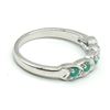 Image 2 : Silver Emerald(0.9ct) Rhodium Plated Ring (~weight 2.8g)