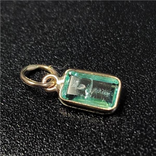 10K Yellow Gold Emerald (0.37ct) Pendant (~length inches), Suggested Retail Value $300