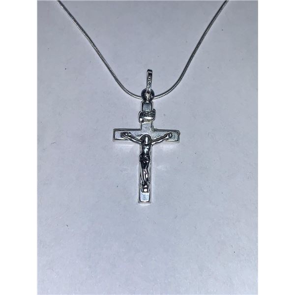 Silver Crucifix Pendant with Chain